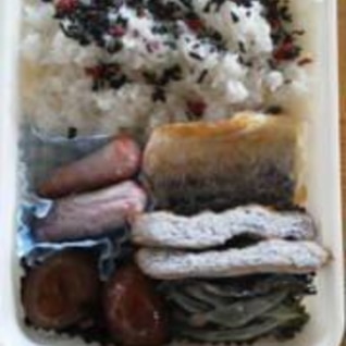 ☆パパお弁当☆鯖・いんげん・かま・ウイン・ミート